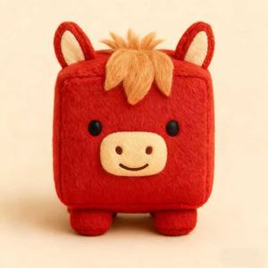 ตุ๊กตาม้าสี่เหลี่ยมของเล่นตุ๊กตาผ้าขนนุ่มรูปลูกบาศก์น่ารักสำหรับเด็กและของขวัญสะสม - Product Image 2