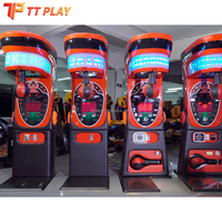 Machine de jeu d'arcade interactive de boxe en métal, à monnayeur, pour 2 joueurs, avec sac de frappe électronique, test de force et son dynamique