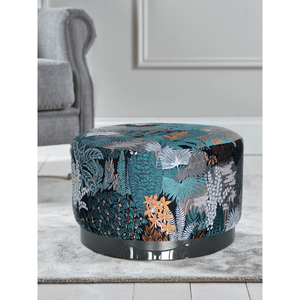 Tabouret de lit en tissu velours, bleu, mousse, 1 pièce, Design élégant, pour le salon - Product Image 5