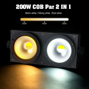 U'King 200W COB Par-Licht 2x100W Blinder-Beleuchtung 2-Augen-LED 2IN1 COB Kalt-Warmweiß-Beleuchtung Party Bar DMX Bühnenbeleuchtung - Product Image 2