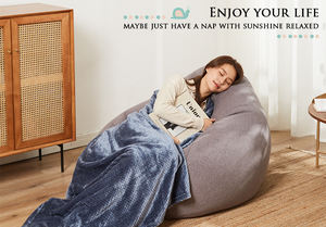 เก้าอี้ห้องนั่งเล่นทรงลูกแพร์ผ้าลินินเทียม,เก้าอี้บีนแบ็กกระเป๋าทรงหยดน้ำฉีกพร้อมที่ถอดออกได้เก้าอี้บีนแบ็กขายส่ง - Product Image 3