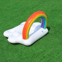 Jouets aquatiques gonflables en forme de nuages arc-en-ciel certifiés CE, porte-gobelets pour bar à glace, plateau à bière, lit flottant en PVC, fabriqué en Chine