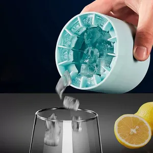 식품 학년 실리콘 아이스 몰드 라운드 실린더 아이스 큐브 금형 빠르게 동결 안전 아이스 버킷 컵