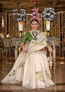 Tusser pur avec un travail touché à la main et un fabricant de chemisiers de designer à contraste incroyable par Royal Export à Surat - Product Image 2