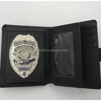 Étui en cuir 2-en-1 HLC ODM pour badge et portefeuille, porte-cartes multiples, porte-carte d'identité avec badge détachable pour cosplay ou officier