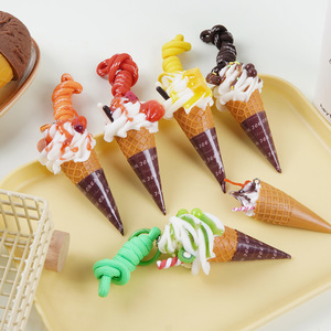 Örgülü İp 3D Reçine Meyve Şekilli Çilek Mango Dondurma Anahtarlık Çubuklu Dondurma Meyveleri Minyatür Simülasyon Küçük Gıda Anahtarlıkları - Product Image 3