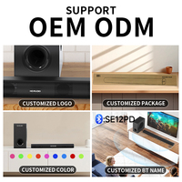 Barra de Sonido de 2.1 Canales con Subwoofer Inalámbrico para V5.3, Uso en Cine en Casa, Computadora y Teléfono Móvil, Personalizable