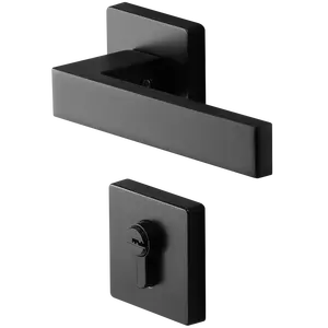 उच्च मानक मैट काला जस्ता मिश्र धातु दौर लीवर दरवाज़े के हैंडल डिजाइन लकड़ी के दरवाजे के लिए हैंडल