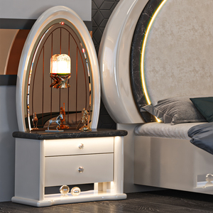 Chambre Royale Classique à Coucher Luxe Complète Dorée Grand Lit Mobilier de Maison en Bois Ensembles de Chambre - Product Image 5