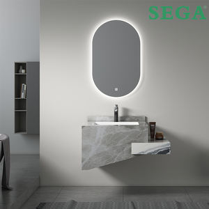 Tocador de baño de estilo moderno con <span class=keywords><strong>encimera</strong></span> de piedra de losa de <span class=keywords><strong>roca</strong></span> <span class=keywords><strong>Lavabo</strong></span> de cerámica LED inteligente <span class=keywords><strong>Lavabo</strong></span> - Product Image 2