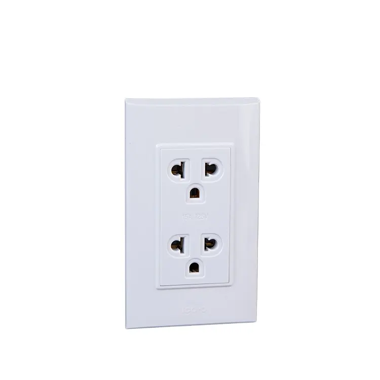 Double American electric wall socket outlet for latin american country