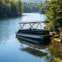 Bateau à pontons en aluminium personnalisé, vente directe d'usine, bateau à rames avec fonction de transat solaire