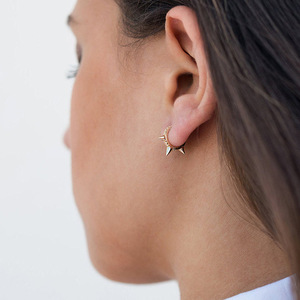 Pendientes de <span class=keywords><strong>Aro</strong></span> Geométricos Punk de Lujo, Chapados en Oro de 18K, con Circonitas, Unisex, Estilo Diario, Joyería para las Orejas - Product Image 2