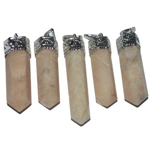 Bijoux de guérison à la mode, design classique, pendentif crayon en pierre de lune, crème de guérison en cristal - Product Image 1