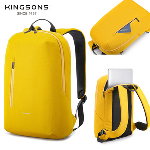 Kingsons Casual Backpack 15 Inches <b>Computer</b> <b>Bag</b> Unisex Student School <b>Bag</b> Solid Color Macaron Colors Leisure Travel - Product Image 5