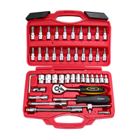 RDEER TOOLS Jeu de douilles métriques 6.3mm en acier au chrome vanadium de haute qualité, antirouille et antisalissure, 46 pièces
