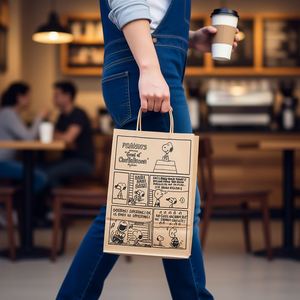 Bolsas de Papel Kraft Marrón Ecológicas con Materiales Reciclados, Asas Retorcidas para Envasado de Café, Té, Jugos y Bebidas, Logotipo Personalizado - Product Image 3