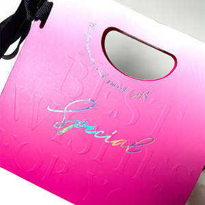 מותאם אישית ורוד מובלט לוגו לוגו שקיות נייר קטנות למתנות חתונה טובה אריזה ממתקים - Product Image 6