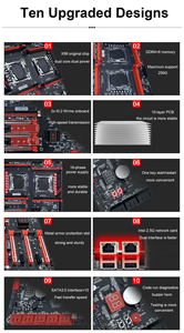 JGINYUE X99 8 d4/2.5G Dual scheda madre CPU <span class=keywords><strong>DDR4</strong></span> 256G E-ATX PC Gaming Mainboard Intel Chipset SATA interfaccia del disco rigido quattro nuovi - Product Image 6