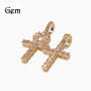 Copper inlaid zircon <b>cross</b> zircon Anhe pendant Ha set <b>cross</b>-flow men's jewelry - Product Image 1