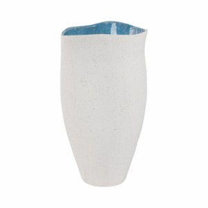 Vaso in ceramica testurizzata, decorazione per la casa in stile costiero, accessorio per soggiorno e tavolo da pranzo, vaso decorativo per fiori - Product Image 4