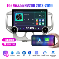 11.8 "Berlian tombol ganda 2K QLED layar 2 Din Android mobil Radio untuk Nissan NV200 2013-2019 Stereo Android Auto Carplay