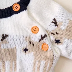 Abbigliamento invernale per bambini vestiti di un pezzo a maniche lunghe in cotone vestiti di un pezzo lavorati a maglia per bambini