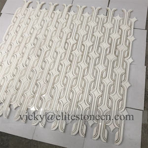 Мозаичная плитка из металла и мрамора толщиной 10 мм для стен и пола, сланцевый паркет, выполненный методом гидроабразивной резки, для декора гостиной и ванной комнаты, настенный декор - Product Image 2