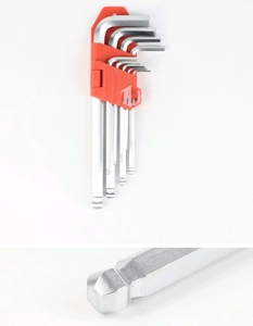 Dài 9pcs <span class=keywords><strong>Allen</strong></span> Hex bóng Torx l-key cờ lê Kit Metric 1.5mm 10mm 1/16 3/8 cờ lê công cụ CR-V cho Diy OEM tùy biến - Product Image 1