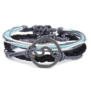 Nuovo braccialetto regalo filo di cera intrecciato di perline di riso braccialetto bohémien Daisy girasole guscio di tartaruga braccialetto delle donne