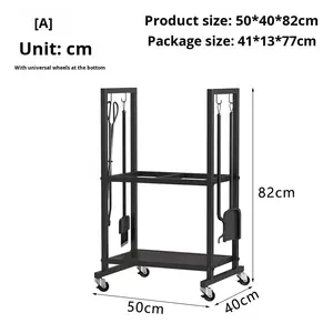 Support à bois de chauffage <span class=keywords><strong>pour</strong></span> cheminée - Support de rangement <span class=keywords><strong>pour</strong></span> bûches en métal robuste <span class=keywords><strong>pour</strong></span> une utilisation en intérieur et en extérieur - Product Image 6