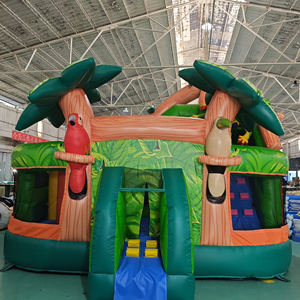 Casa de gorila inflable Huatong comercial, <span class=keywords><strong>Castillo</strong></span> de salto de <span class=keywords><strong>loro</strong></span> con tobogán, <span class=keywords><strong>castillo</strong></span> inflable combinado con estampado de bosque para niños - Product Image 4