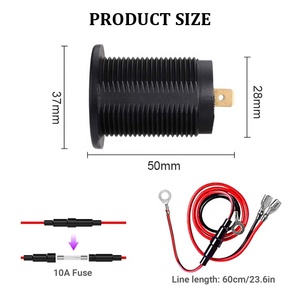 Dual PD tipo C 5V <span class=keywords><strong>2</strong></span>.4A 45W USB cargador rápido enchufe 12-24V DC para RV barco marino coche motocicleta - Product Image 2