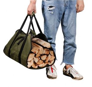 Échantillon Gratuit - Sac de Transport pour Bois de Chauffage en Nylon Ciré, Résistant à l'Eau, avec Poignées pour le Camping - Offre Spéciale - Product Image 5