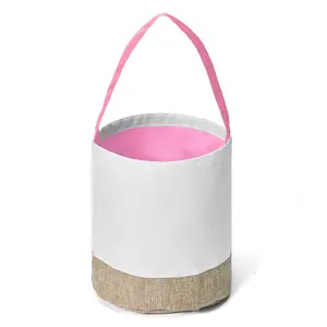 Borsa a forma di coniglietto colorato di pasqua all'ingrosso sublimazione vuota borsa a mano carina per uova di pasqua per regalo per bambini