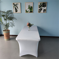 Vente en gros, 4ft, 6ft, 8ft, nappe de mariage, extensible, rectangulaire, élastique, Spandex, protection de Table, nappe de Banquet
