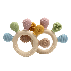 <span class=keywords><strong>Mordedor</strong></span> de silicona suave con sonajero para bebés, ecológico, para bebés y niños pequeños - Product Image 1