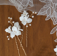 Élégante épingle à cheveux en céramique blanche pour mariage, peigne à cheveux de mariée vintage, perles pour femmes, accessoires pour cheveux de mariée et de demoiselles d'honneur