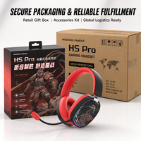 WOOKING HS Pro Triple Mode Wireless untuk Headset Gaming 5.3 dengan Driver Dinamis 50mm, Earbuds Latensi Rendah, Mikrofon, PC Over-Ear
