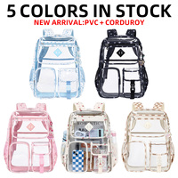 Sacs à dos scolaires en PVC transparent pour enfants, avec logo personnalisé et design imperméable, vente en gros