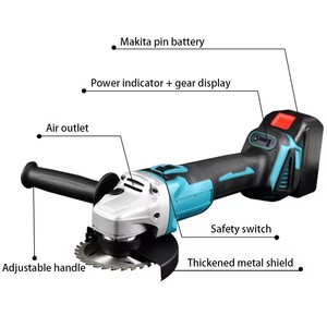 <span class=keywords><strong>Amoladora</strong></span> Angular Profesional de 100 mm y <span class=keywords><strong>125</strong></span> mm sin Escobillas para Batería <span class=keywords><strong>Makita</strong></span> de 18 V, Herramienta Inalámbrica de 21 V con Enchufe Multiestándar - Product Image 2