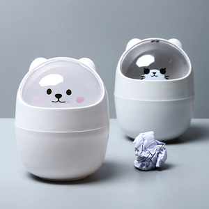 Văn phòng <span class=keywords><strong>mini</strong></span> Dễ thương Máy tính để bàn Thùng rác Thùng rác Countertop giấy chất thải <span class=keywords><strong>bin</strong></span> nhỏ lật Top Nhựa thùng rác có thể - Product Image 1