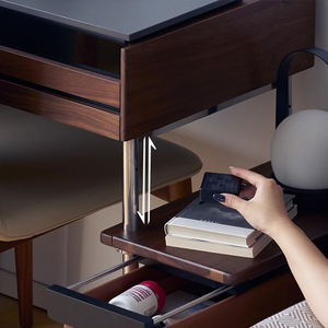 Solid Wood <b>Dressing</b> <b>Table</b> With <b>Storage</b> Drawer And Stool <b>For</b> Bedroom Use - Product Image 4