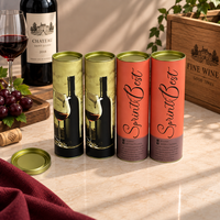 Tube en papier cylindrique personnalisé haut de gamme, écologique, en promotion, pour bouteille de vin ou de parfum, avec impression unique