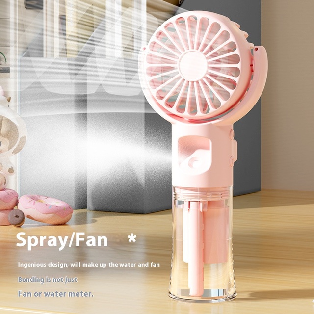USB Rechargeable Battery Powered Mini Handheld Water Mist Fan 4 Speed Nano Sprayer Outdoor Use Office Fan Factory Wholesale