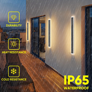 <span class=keywords><strong>Applique</strong></span> murale linéaire LED moderne minimaliste AC90V-265V 10W 15W 30W IP65 étanche pour extérieur, jardin, bande lumineuse murale extérieure - Product Image 2