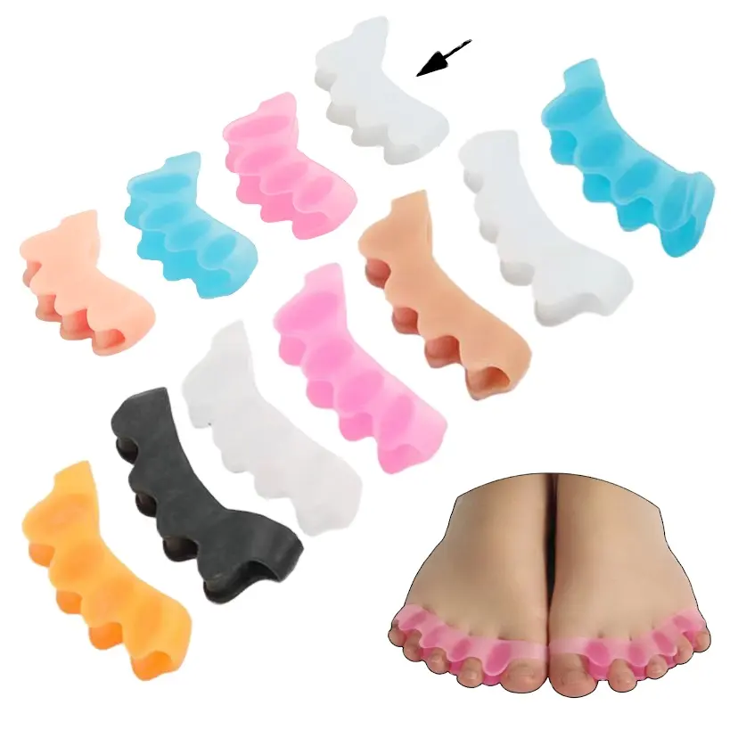 2 Pcs/set Corrector Toe Protector Silicone Toe Separando Gel Toe Separador Flexível Finger Spacer Impedindo Blisters Nail Tool