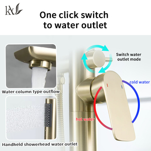 Moderno Conjunto de Grifería para Bañera Independiente y <span class=keywords><strong>Ducha</strong></span>, Sistema de <span class=keywords><strong>Ducha</strong></span> Cascada para Baño con Rociador de Mano - Product Image 2