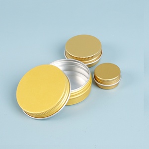 Boîte en métal ronde dorée personnalisée de 60 ml avec couvercles, logo imprimé pour cosmétiques et lotions, capacité de 30 ml - Product Image 1