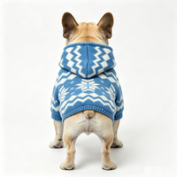 Pull à capuche confortable et luxueux pour chien, tricoté flocon de neige, doublure polaire, vêtements d'hiver pour animaux de compagnie